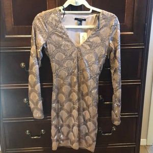 NWT Blush pink sequin long sleeve dress